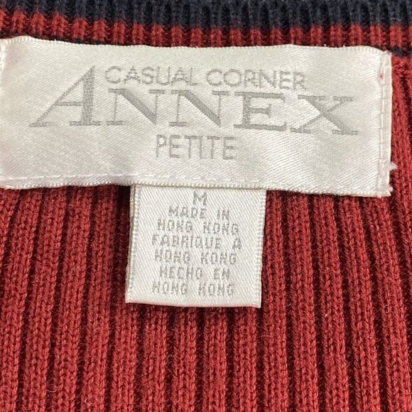Casual Corner Annex Sweater Twin Set Womens PM Red Maroon VTG 2-Pc Knitwear - Picture 4 of 16